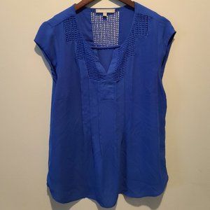 Estefany Lace Detail Split Neck Blouse